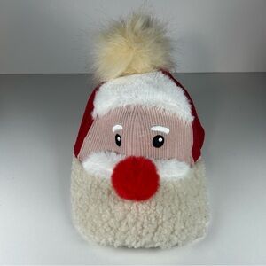 Holiday Time Sherpa Fleece Santa Claus Party Hat Christmas Strapback One Size